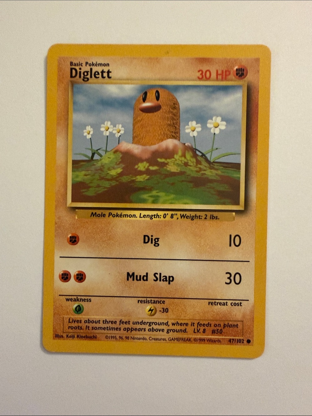 Vintage Pokemon Card - Diglett, Base Set 2, #71/130